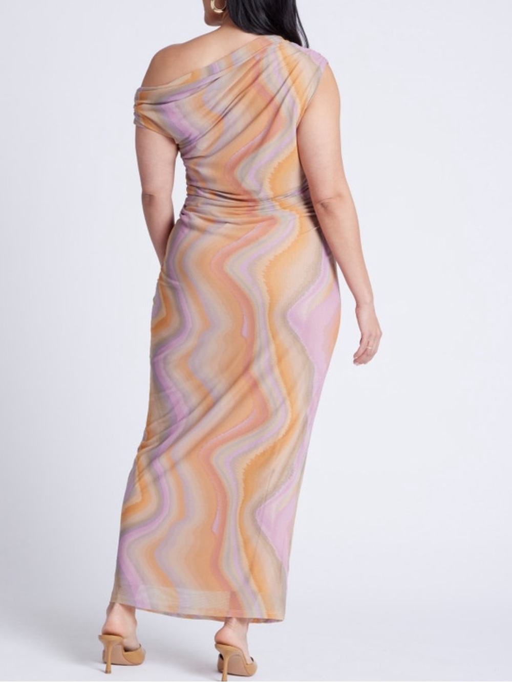 Plus Size Eloquii Angela Stripe Printed Mesh Dress